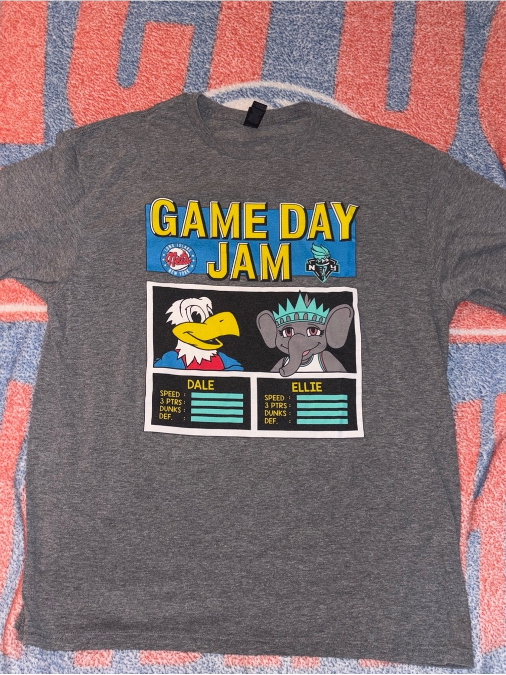 WNBA Game Day Jam Long Island Nets Dale New York Liberty Ellie Tshirt XL